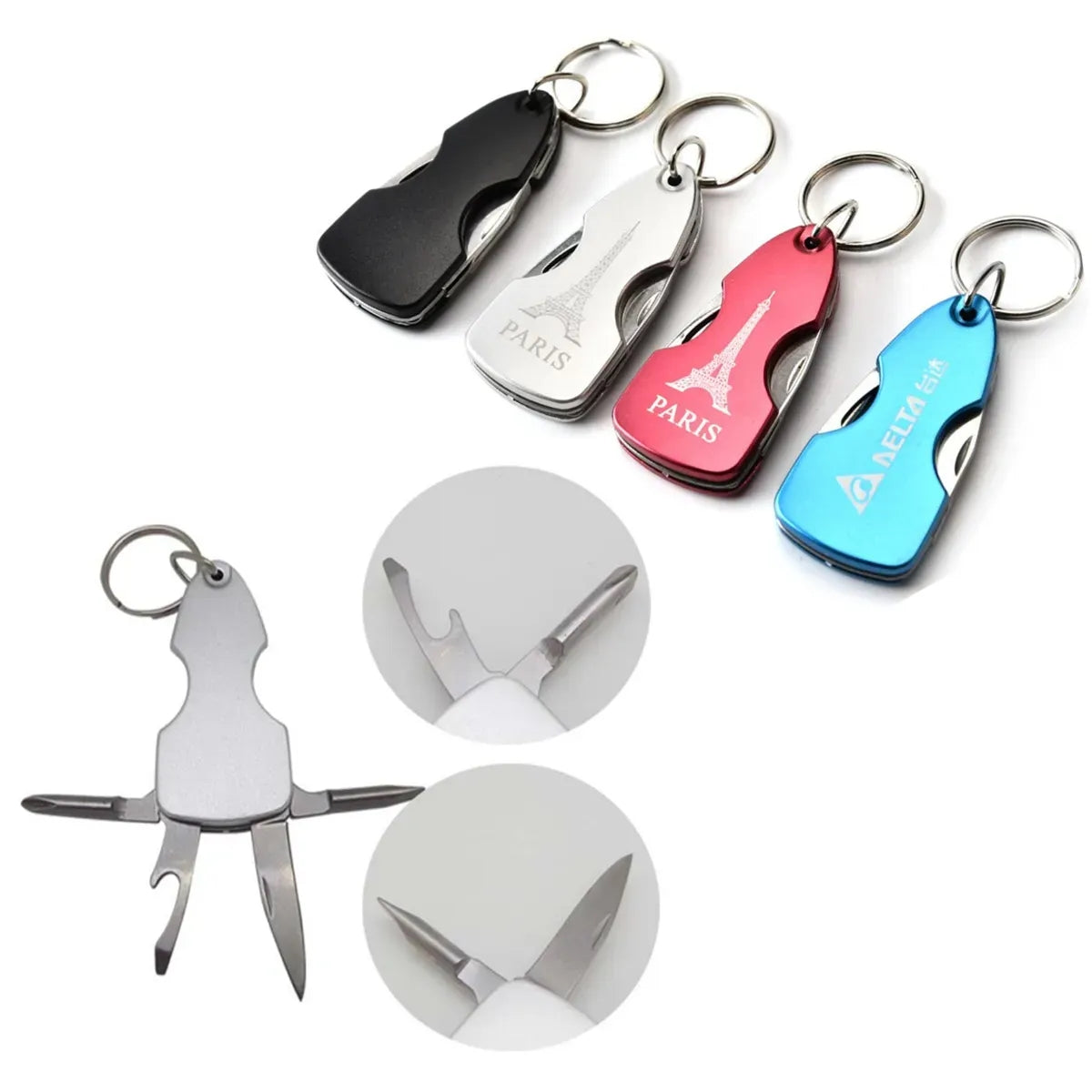 6 in 1 Mini Toolkit Keychain - Min Qty 104